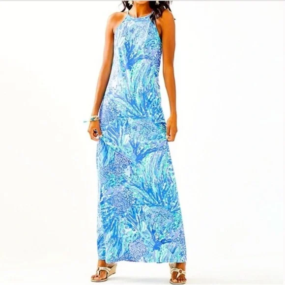 chinese dress ladies Lilly Pulitzer Luliana Maxi Dress with Front Slit NWT- Size XS  The Saved  Collection